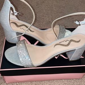 Silver 2 1/2 inch heels